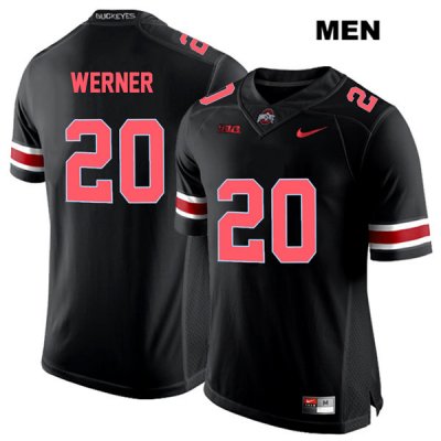 Men's NCAA Ohio State Buckeyes Pete Werner #20 College Stitched Authentic Nike Red Number Black Football Jersey PH20G64KW